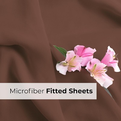 California King Brown Microfiber Deep Pocket Sheet Set