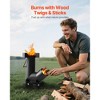 VEVOR Camping Rocket Stove, Wood Burning Portable Rocket Stove with Carrying Bag for Backpacking, Carbon Steel, Burn Wood, Twigs or Sticks, Black - 3 of 4