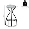 FURNIinspire Counter And Bar Stools Backless Bar Chair Kitchen Stool, Set Of 2 Round Dining Chairs With Footrest, White, 14.56"*14.56"*29.92" - 3 of 4