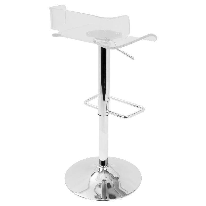 Pride Contemporary Adjustable Barstool - Clear Acrylic - Lumisource, 4 of 10