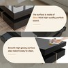Damerin High Gloss Multi-Storage Square Accent Coffee Tables With Drawers-Black - 3 of 4