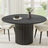 PexFix 52" Wood Round Dining Table Kitchen Table for 4-6 with Arc-Shaped Edge Top & Textured Pedestal for Living/Dining Room Coffee Office Black - 2 of 4