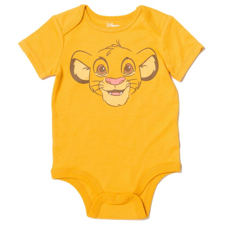 Disney Classics Winnie the Pooh Lion King Bambi Baby Bodysuit Pants and Hat 3 Piece Outfit Set Newborn to Infant, 5 of 9