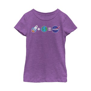 Girl's NASA Emoji Space Equation T-Shirt - 1 of 3