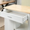 Kitchen Island Cart, Rolling Kitchen Island with Storage, Solid Wood Top, Drawer, for Dining Room, White - 3 of 4