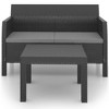 vidaXL 2 Piece Patio Lounge Set with Cushions PP Rattan Anthracite - 3 of 4