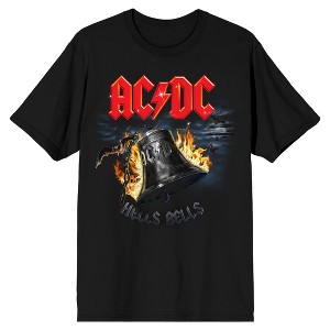 Men's ACDC Black Graphic Tee, Fiery Hells Bells Logo - 1 of 1