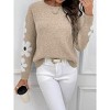 Women's Floral Round Neck Long Sleeve Jacquard Pullover Sweater// - 4 of 4