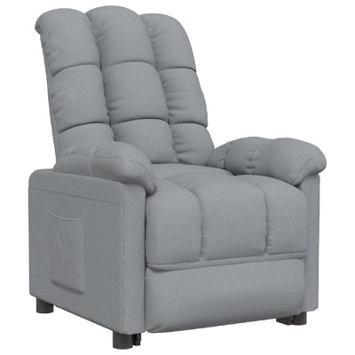 vidaXL Modern Relaxation Recliner in Light Gray Polyester Fabric Material - Comfortable Seat Filled with Sponge & PP Cotton