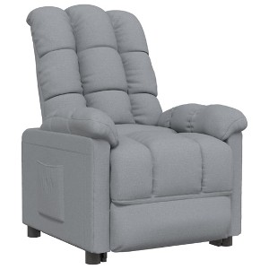 vidaXL Modern Relaxation Recliner in Light Gray Polyester Fabric Material - Comfortable Seat Filled with Sponge & PP Cotton - 1 of 4