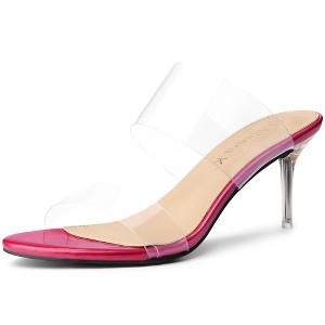 Allegra K Women's Clear Slide Stiletto Heels Sandals - 1 of 4