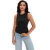 ATHLECHIC Women's Summer Ruched Ribbed Crew Neck Sleeveless Tank Tops - 2 of 4