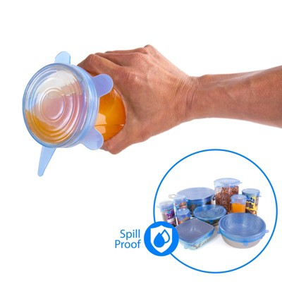 Blue Silicone Stretch Lids for Cans and Jars, Set of 3