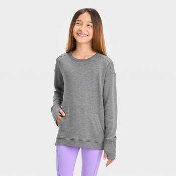 Girls' Cozy Lightweight Fleece Crewneck Sweatshirt - All In Motion™