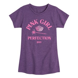 Girls' - Wicked - Pink Girl Perfection Fitted Short Sleeve Graphic T-Shirt - 1 of 4