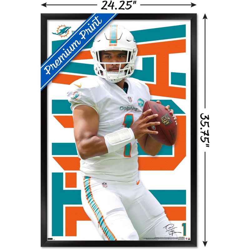 Trends International NFL Miami Dolphins - Tua Tagovailoa 20 Framed Wall Poster Prints, 3 of 7
