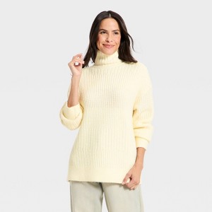 Women's Textured Mock Turtleneck Pullover Sweater - Universal Thread™ - 1 of 3