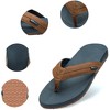 Alpine Swiss Trey Mens Flip Flops Cushion Thong Beach Sandals for Men Non-Slip Sole Men Shoes Arch Support Durable Treaded Sole Faux Leather Sandals - 4 of 4