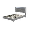 NicBex Twin/Full/Queen Upholstered Bed Frame with Velvet Tufted Headboard,Wood Platform Bed Frame with LED Lights,No Box Spring Needed,Easy Assembly - 4 of 4
