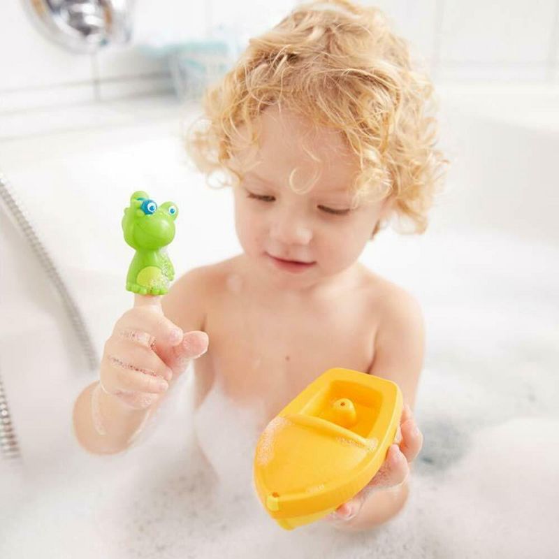 HABA Bath Boat Frog Ahoy with Removable Froggie Finger Puppet - Great for Bath or Pool, 2 of 4