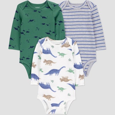 Carter's Just One You® Baby Boys' 3pk Dinos Long Sleeve Bodysuit - Green