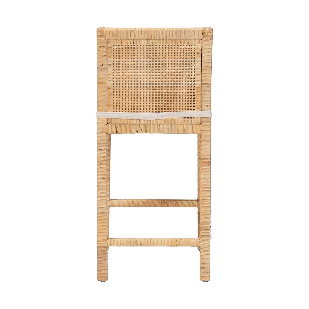 Sofia Wood and Rattan Counter Height Barstool Natural - bali & pari - thumbnail 5
