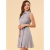 INSPIRE CHIC Women's Floral Sleeveless Half Placket Mini Belted Summer Dress - 2 of 4