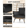Egg Chair Wicker Outdoor Chairs, Oversize Patio Chair Rattan Lounger Chair w/ 4 Cushions & Steel Frame Stand for Indoor Outdoor Patio Backyard - 3 of 4