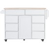 NicBex Kitchen Island on Wheels Rolling Kitchen Cart with 8 hidden Handle Drawers and a Storage Cabinet Simple Style - 2 of 4