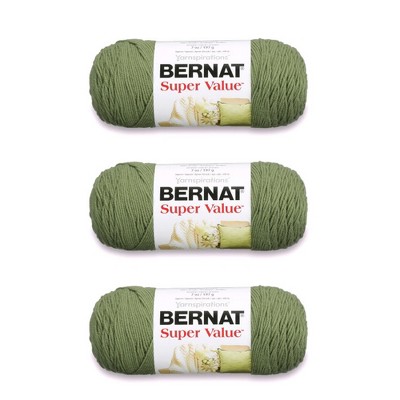 Bernat Super Value Yarn 2 Skeins Kelly Green 7oz Acrylic