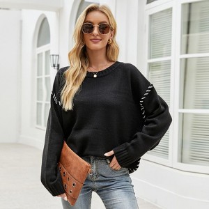 Coolmee Women's Chunky Knit Sweaters Fall Long Sleeve Oversized Pullover Tops Winter Fashion Clothes - 1 of 4