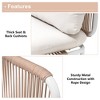 Crestlive Products Patio Furniture Set Oversized Metal Single Sofa Outdoor Sectionals Conversation Set with Cushion, White Frame and Beige Mat - 3 of 4