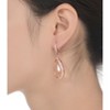 Guili Sterling Silver Rose Gold Plated Clear Cubic Zirconia Drop Earrings in Tear Drop Shape, A Stylish and Elegant Addition to Your Collection - 2 of 3