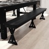 Flash Furniture HERCULES 8' x 12'' Black Wash Commercial Antique Solid Pine Farmhouse Folding Bench with Foldable Locking X-Legs - 2 of 4