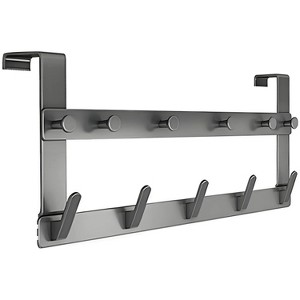 LunaLulinlk Over Door Hooks Double Row Hook Behind The Door, Over Door Hook Hanger with 11 Hooks, Heavy Duty Coat Hooks and Racks Gray - 1 of 4