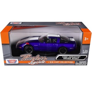 1996 Chevrolet Corvette Grand Sport Blue Metallic with White "Timeless Legends" Series 1/24 Diecast Model Car by Motormax - 1 of 1