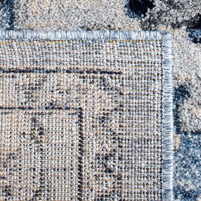 Charleston Blue and Grey 8' x 10' Synthetic Area Rug
