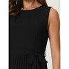 INSPIRE CHIC Women's Sleeveless Pleated Tie Waist Casual Office A-Line Dresses - 4 of 4