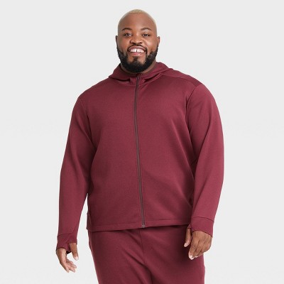 Men's Big Tech Fleece Full Zip Hoodie - All In Motion™ Berry 3xl : Target