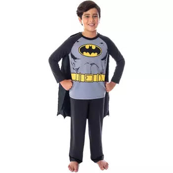 Dc Comics Boys' Batman Costume Raglan Shirt And Pants Pajama Set With Cape  Batman : Target