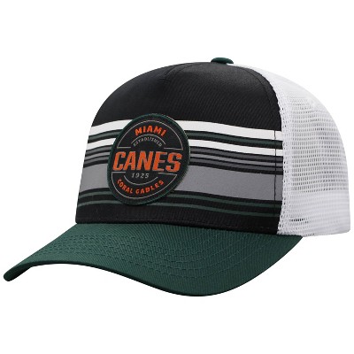 NCAA Miami Hurricanes Men's Vista Black with Hard Mesh Snapback Hat