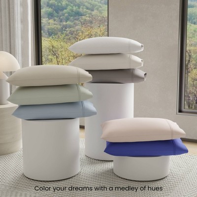 Navy Organic Cotton Percale Standard Pillowcase Set