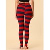 INSPIRE CHIC Women's Printed Stripe High Waist Elastic Waistband Yoga Stirrup Pants - 4 of 4