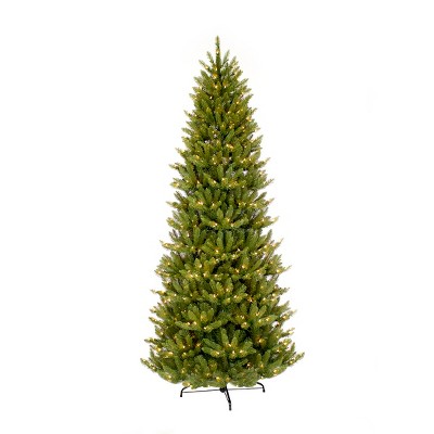 9ft Pre-lit Slim Artificial Christmas Tree Forest Fir - Puleo