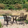 vidaXL Bistro Set Cast Aluminum Balcony Furniture Multi Colors 3/5 Piece - Bronze 4 - 2 of 4
