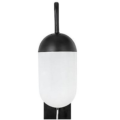 Kace Black and Frosted White Glass Wall Sconce