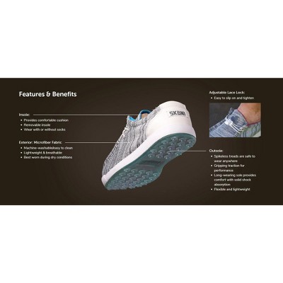 SKONI Men's Spikeless | Slip On | Lightweight | Golf Shoe (Gray, 8.5) — фото 6