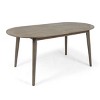 Outdoor Patio Acacia Wood Dining Table,Slatted Tabletop Design Oval Dining Table With Tapered Legs For Patio Kitchen Backyard-Coolbibila - 3 of 4