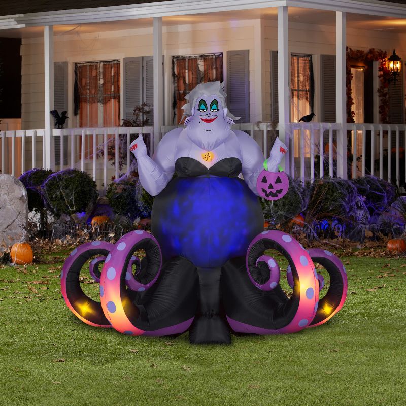 Gemmy Animated Projection Airblown Inflatable Ursula Disney, 6 ft Tall, Black, 2 of 7