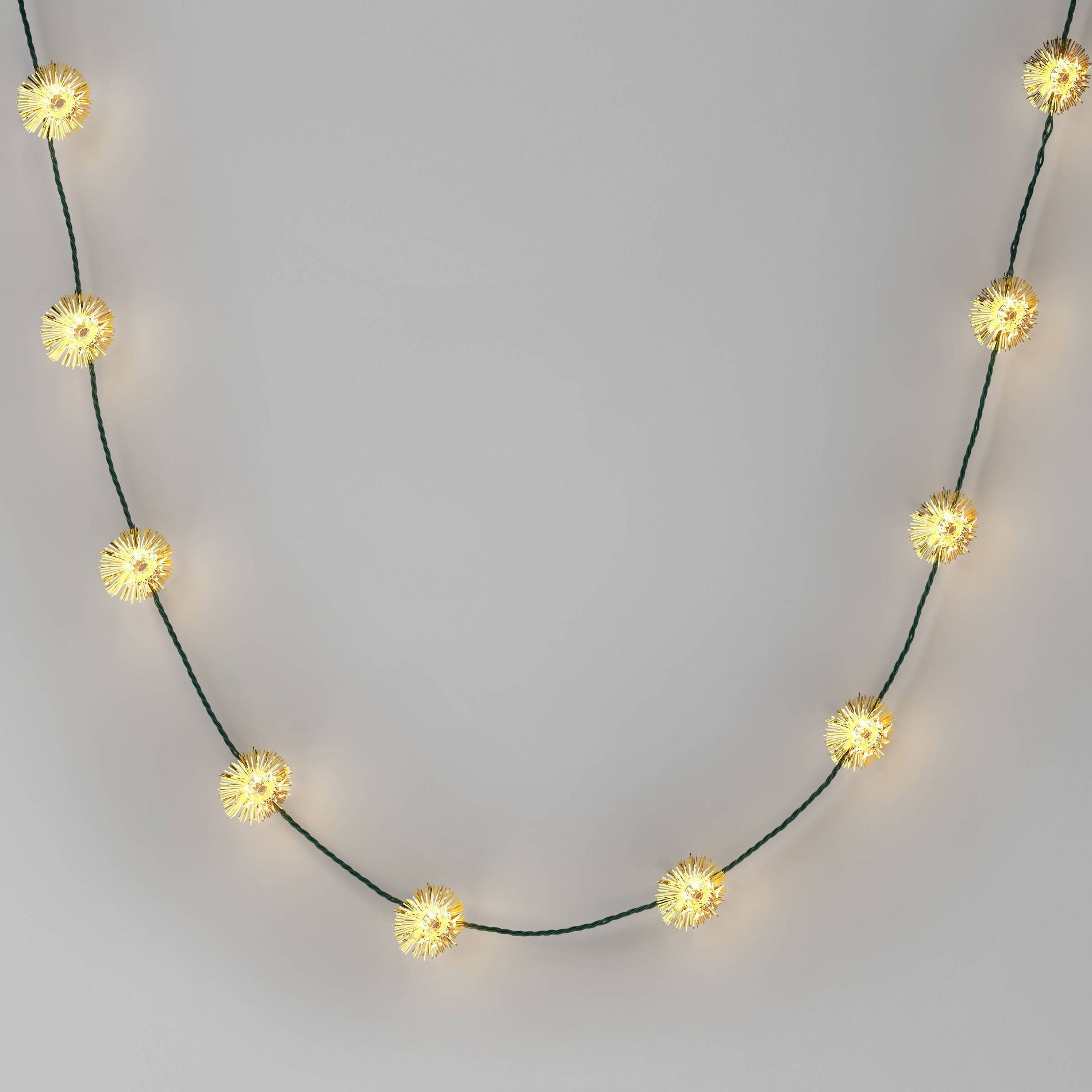 20ct Christmas Tinsel Lights Gold with Warm White Lights with Green Wire - Wondershop™